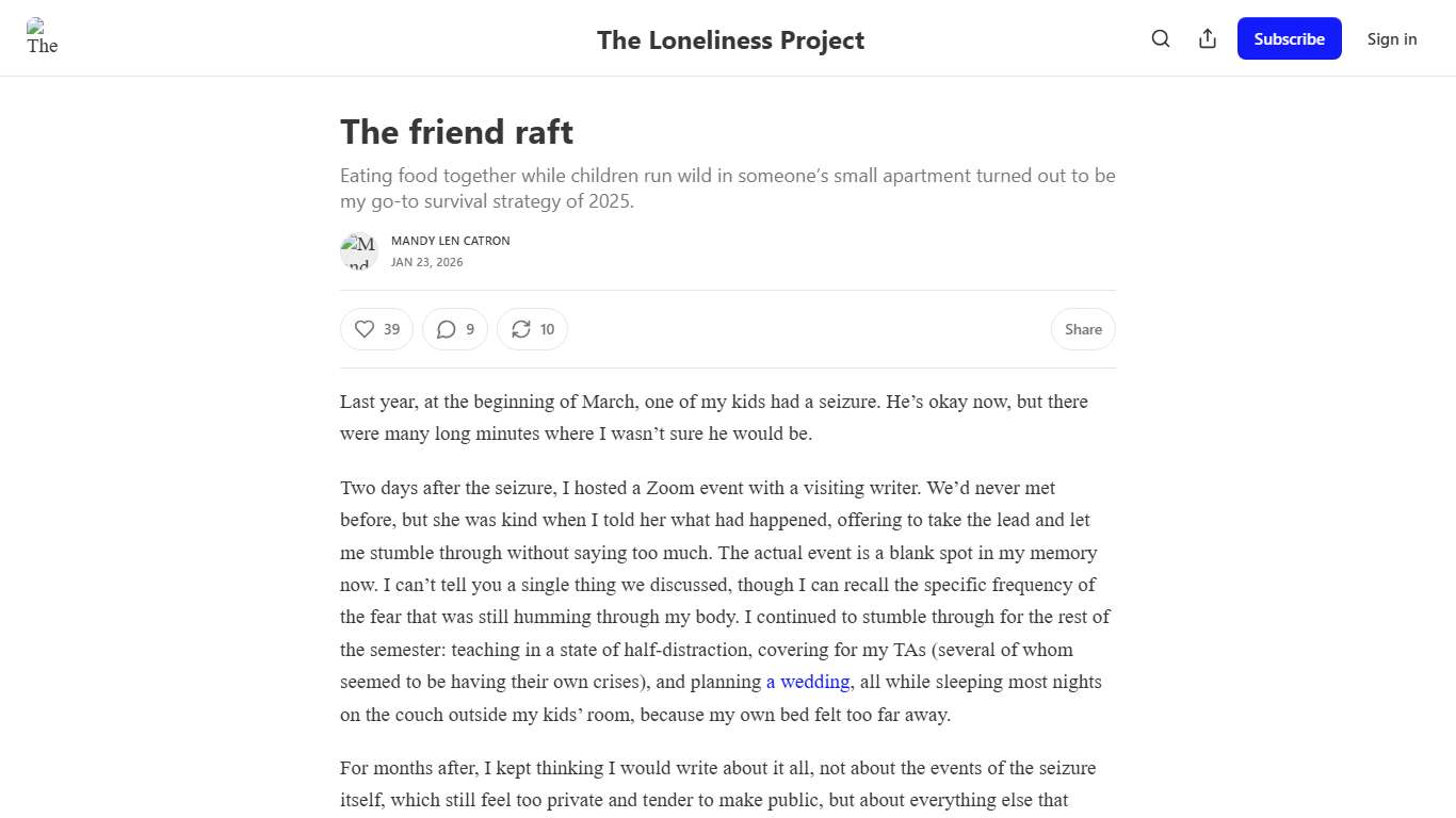 The friend raft - by Mandy Len Catron