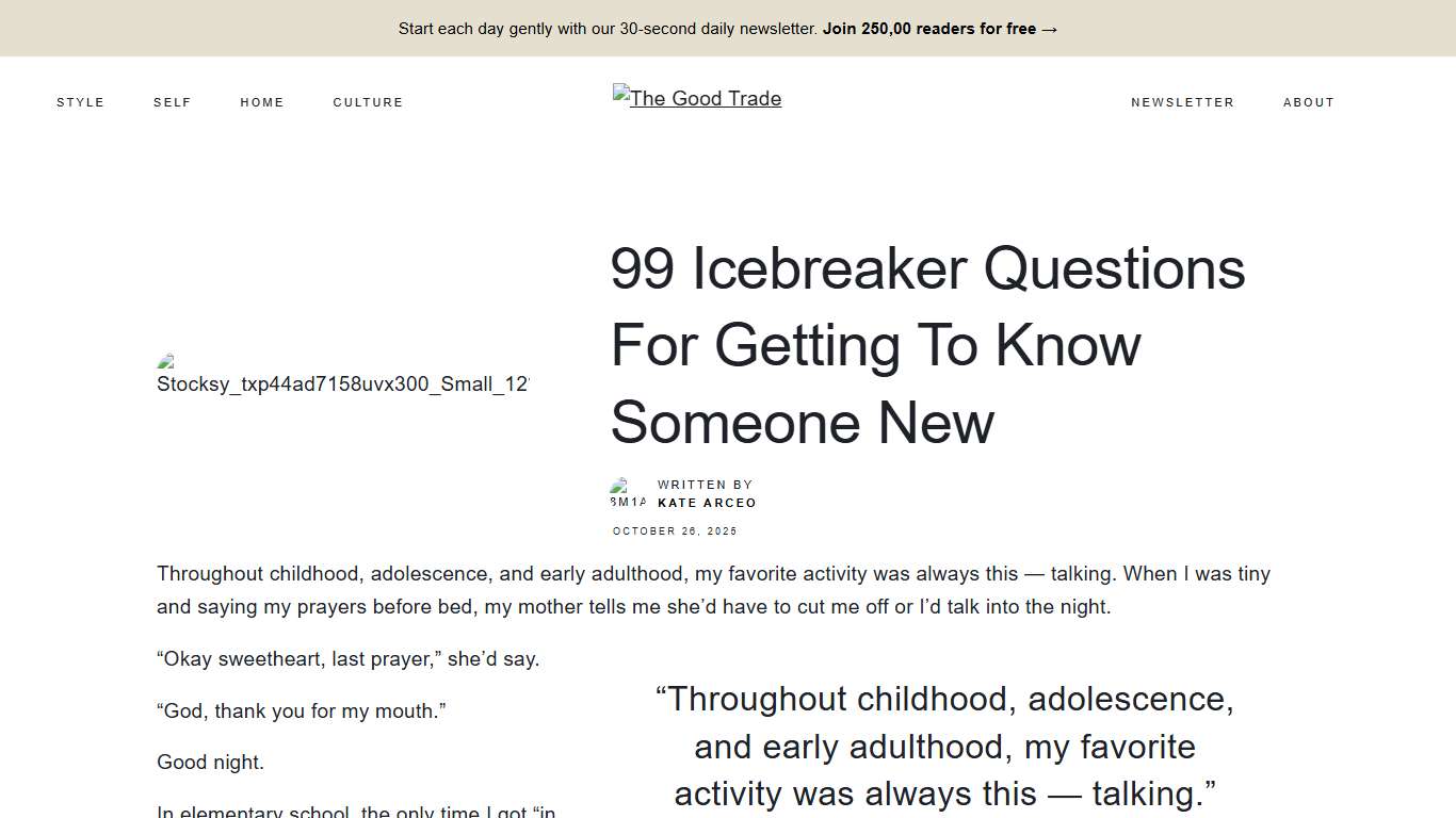 99 Icebreaker Questions For Getting To Know Someone New - The Good Trade